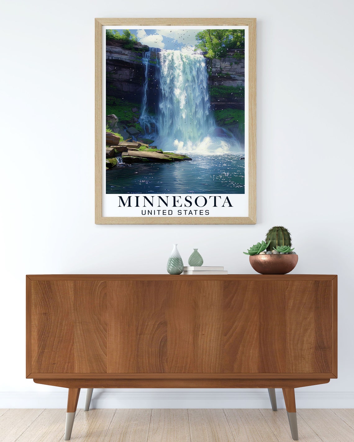 Minnesota Minnehaha Falls Thundering Waterfall Close Up Poster - Image 2