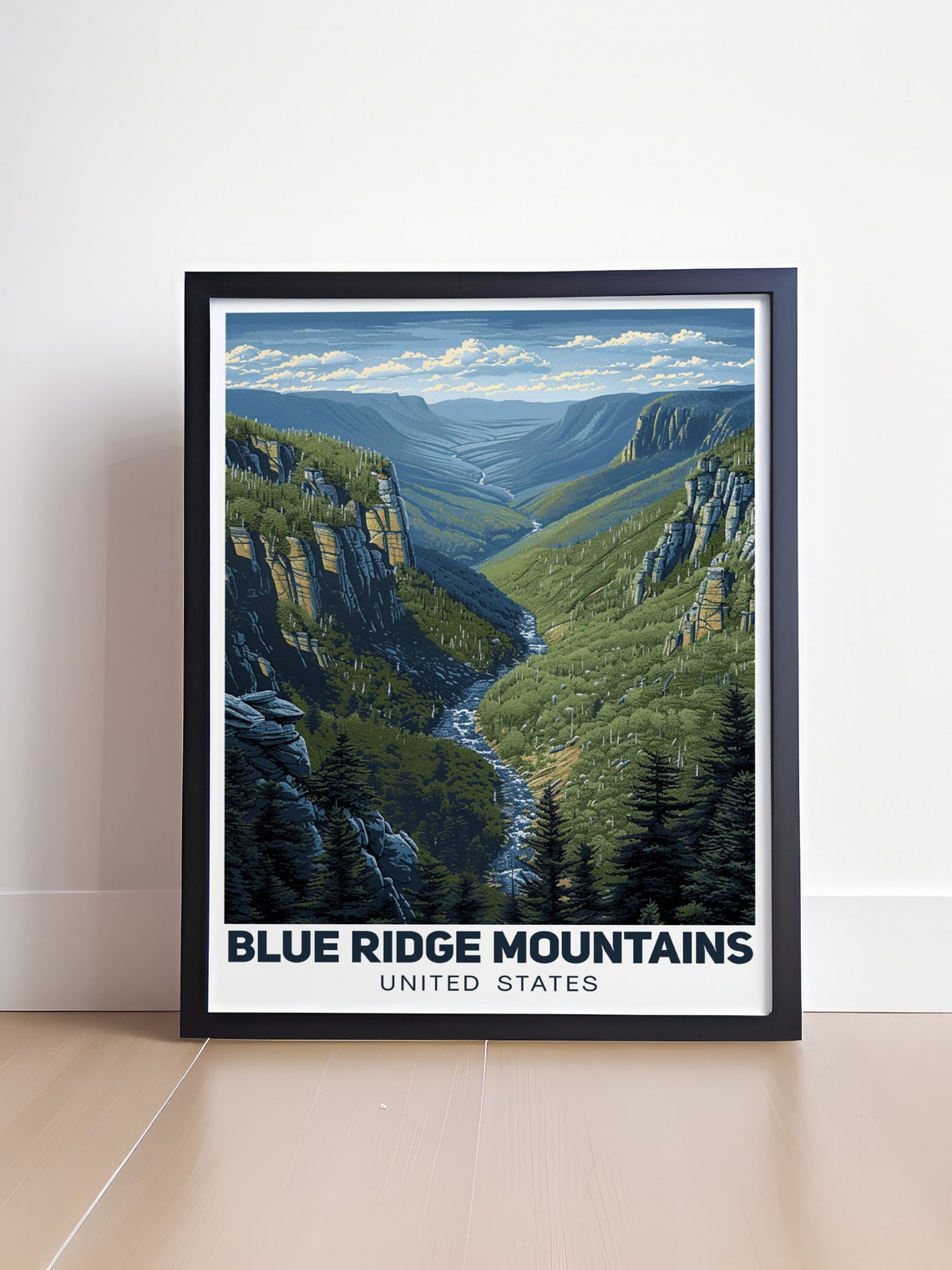 Blue Ridge Mountains Poster Linville Gorge Canyon River Landscape - Image 4