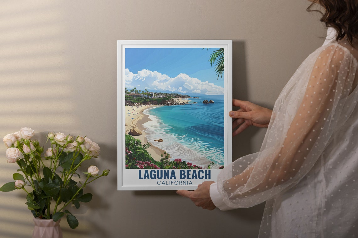 Laguna Beach Turquoise Bay Beach Cove California Travel Poster - Image 3