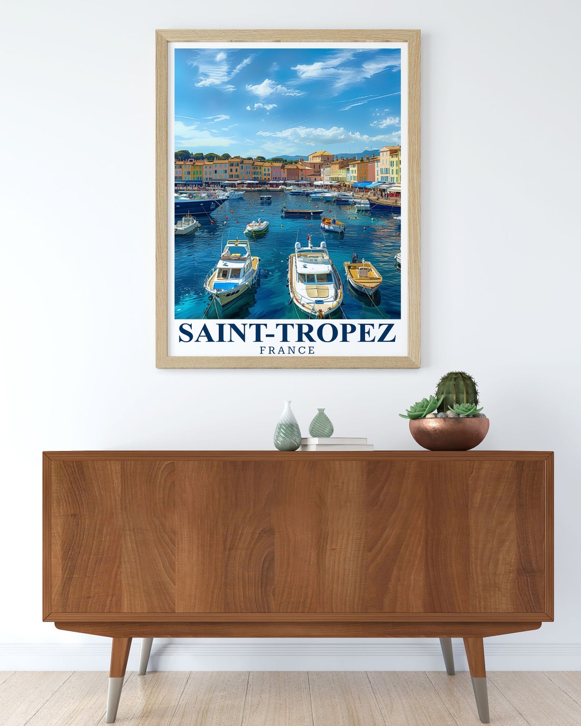 Saint-Tropez France Old Port Harbor Boats Bright Summer Day Poster - Image 2