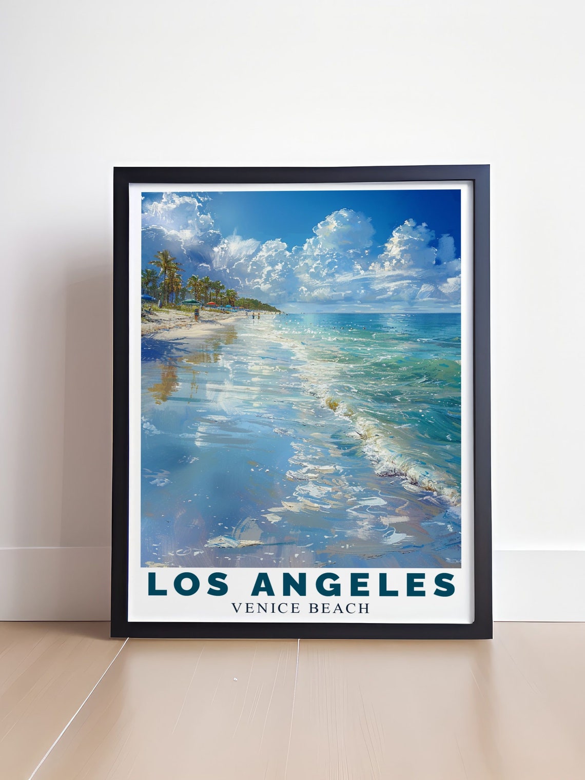 Los Angeles Venice Beach Ocean Shoreline Waves Palms Travel Poster - Image 4
