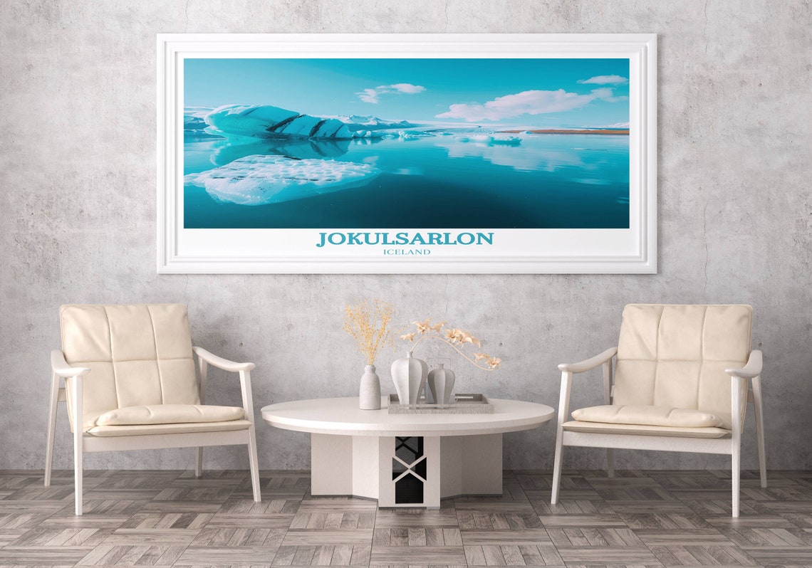 Jokulsarlon Iceland Glacier Lagoon Blue Drifting Icebergs Poster - Image 2