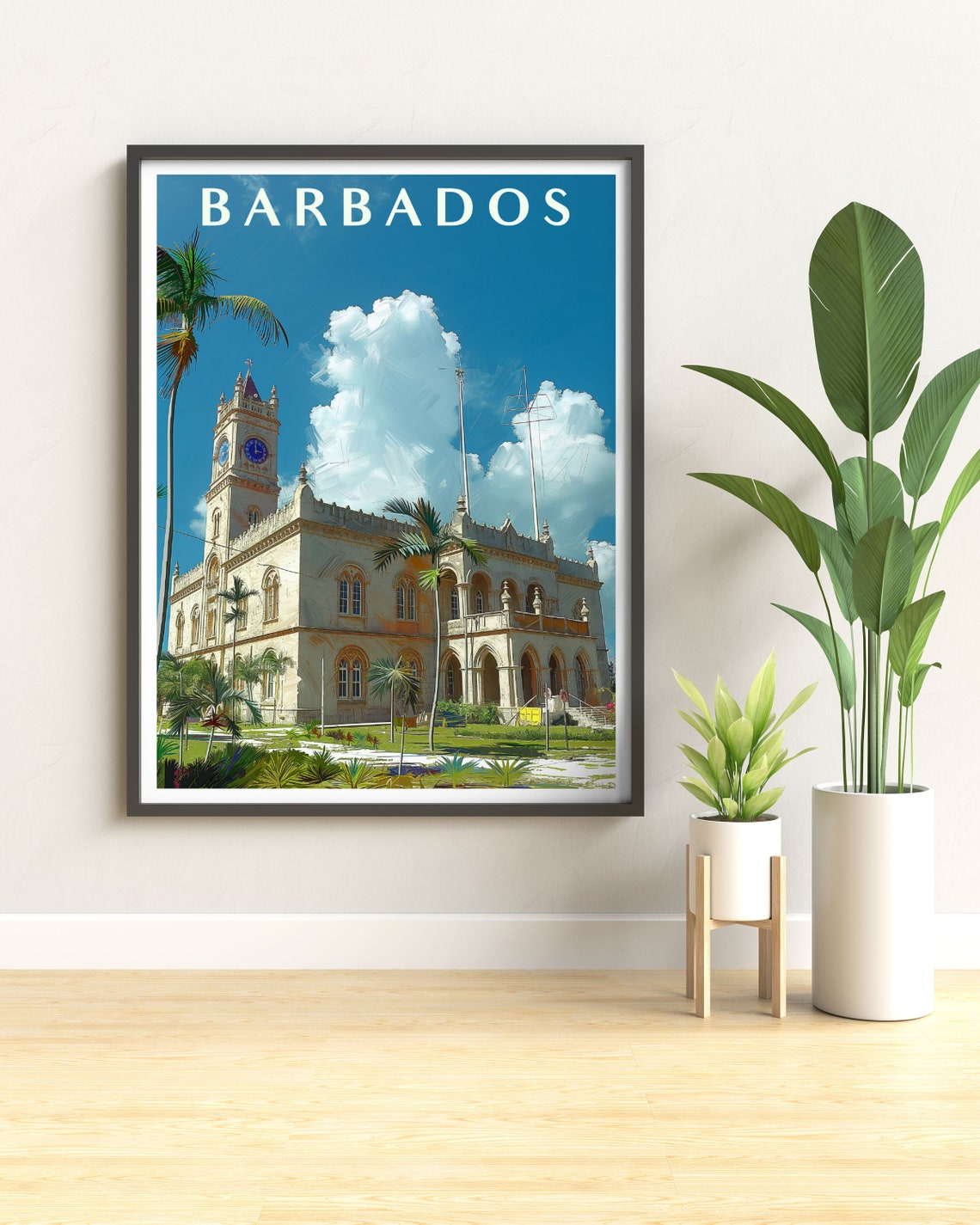 Barbados Parliament Building Travel Poster Travel Art Of Barbados Parliament Barbados Parliament Travel Wall Decor - Image 2