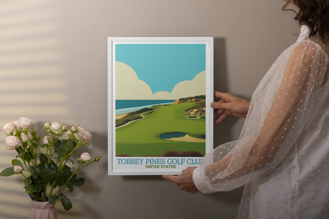 Torrey Pines Golf Club Fairway Bunkers Pacific Coast Golf Poster - Image 3
