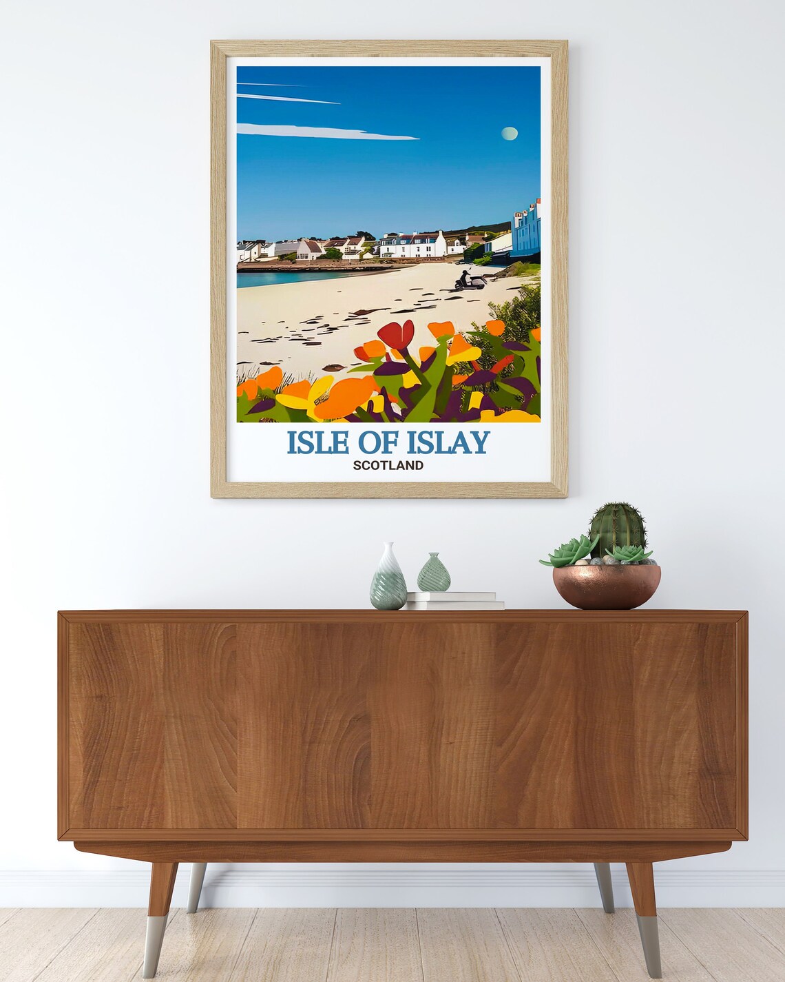 Isle of Islay Scotland Beach Cottages Bright Wildflowers Poster - Image 2