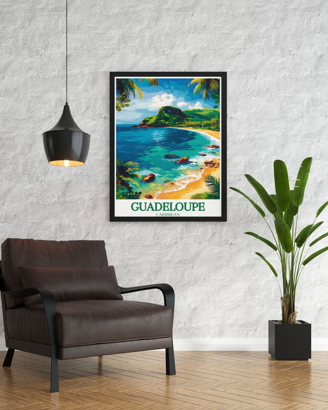 Guadeloupe Caribbean Grand Anse Beach Daytime Cove Travel Poster - Image 2