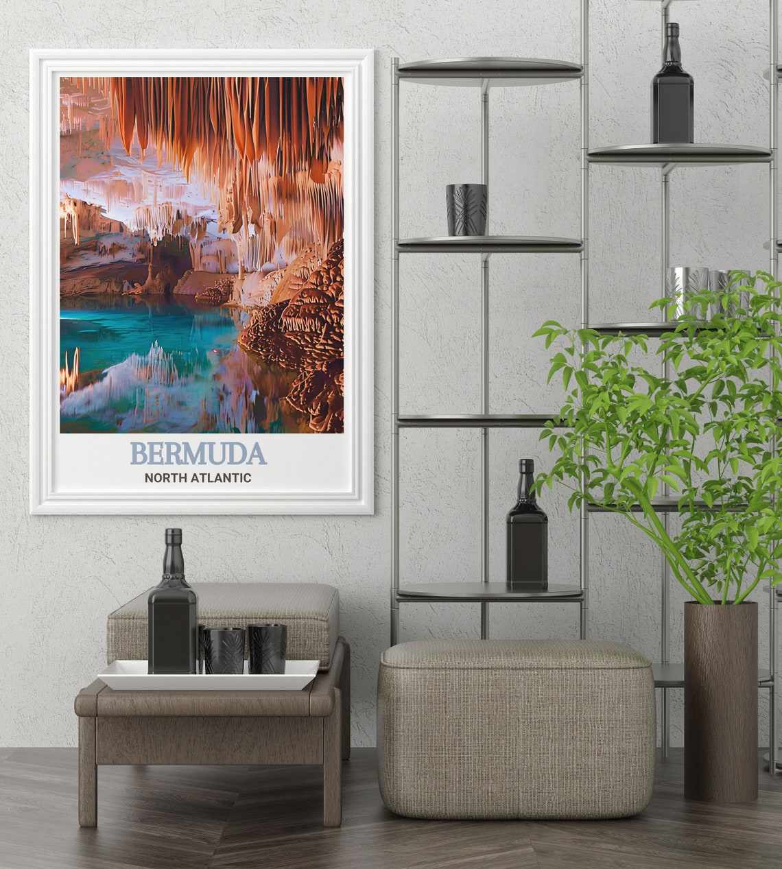 Bermuda Crystal Caves Underground Turquoise Grotto Cave Poster - Image 4