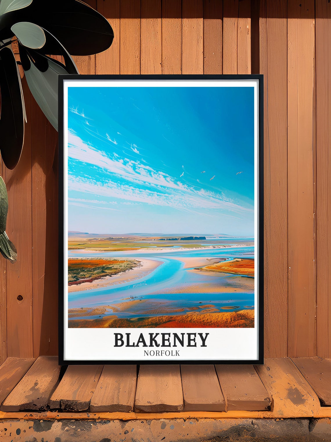 Blakeney Point Tidal Estuary Aerial Norfolk England Travel Poster - Image 3