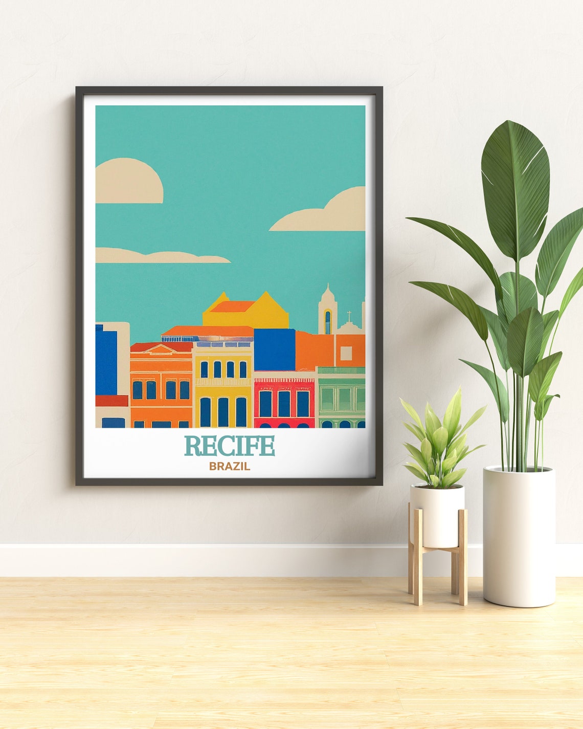 Recife Brazil Recife Antigo Colorful Colonial Buildings Art Poster - Image 2