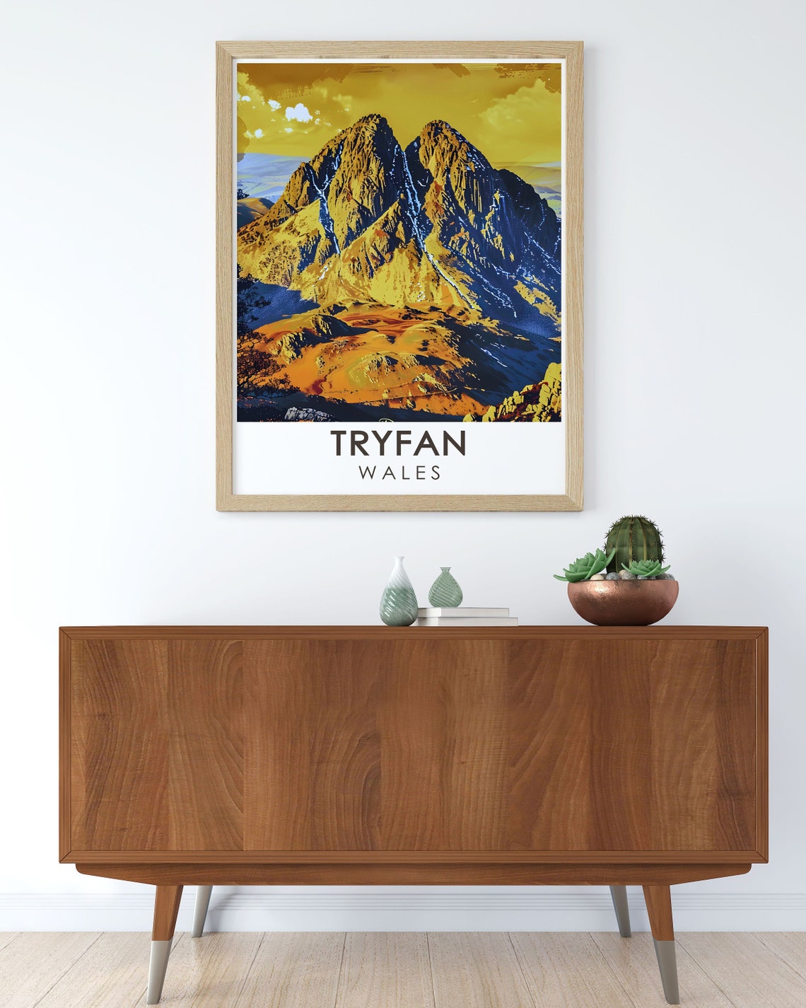 Tryfan Wales Golden Sunset on the Rugged Summit Peaks Poster - Image 2