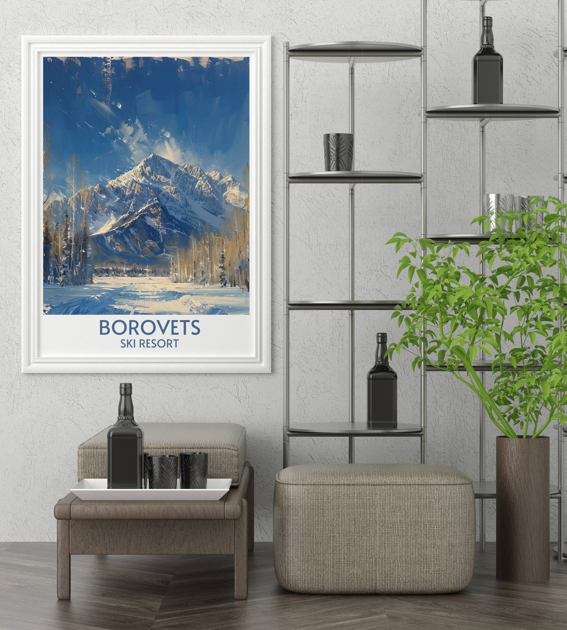 Borovets Ski Resort Towering Snowy Peak Above Winter Forest Poster - Image 2