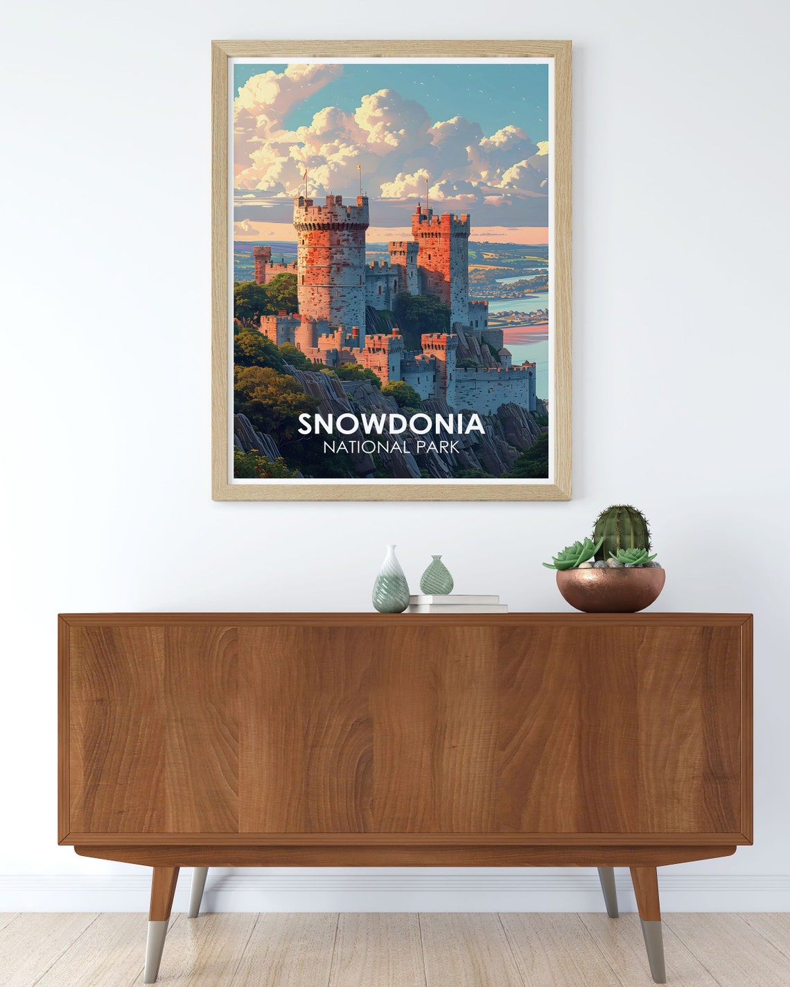 Snowdonia National Park Medieval Castle Towers Travel Poster - Image 2