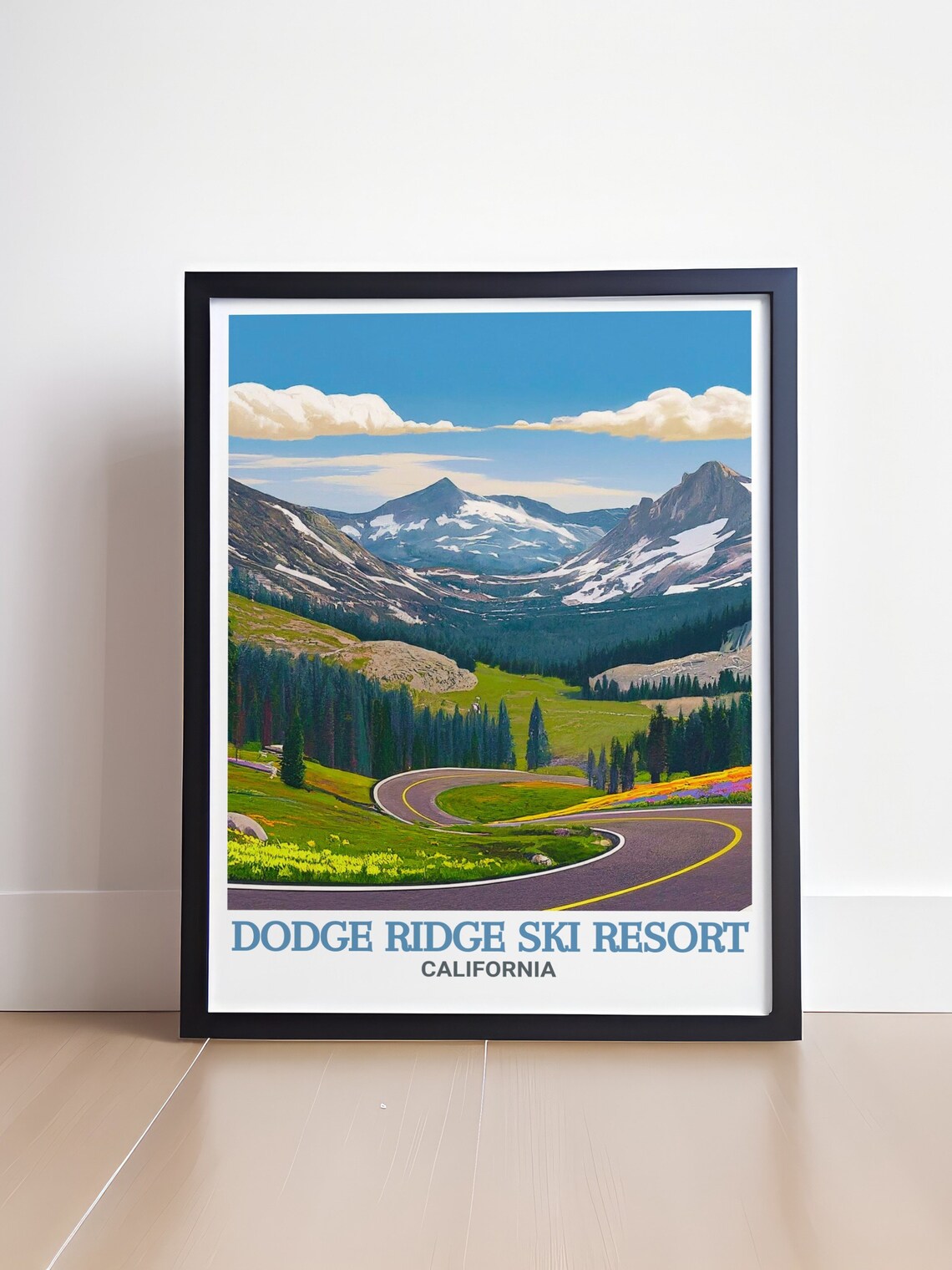 Dodge Ridge Ski Resort, Sonora Pass Winter Travel Poster - Image 4
