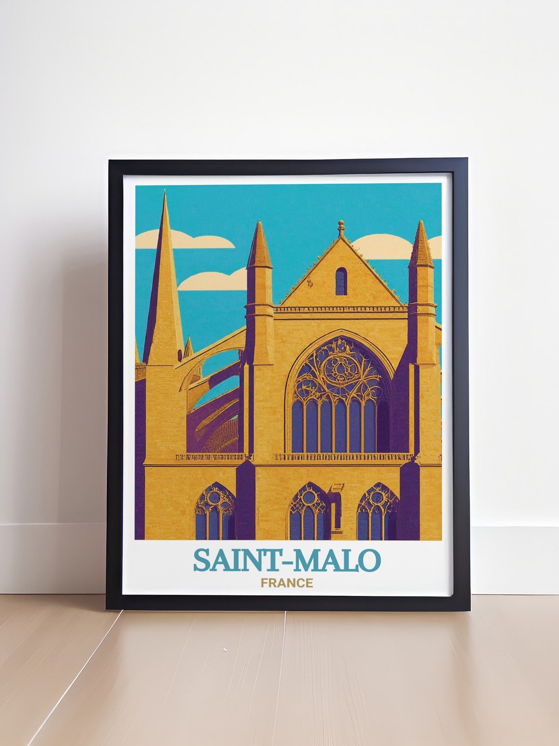 Saintmalo Travel Print Saintmalo Cathedral Travel Poster Art Saintmalo Cathedral Decor Saintmalo Cathedral Travel Prints - Image 4