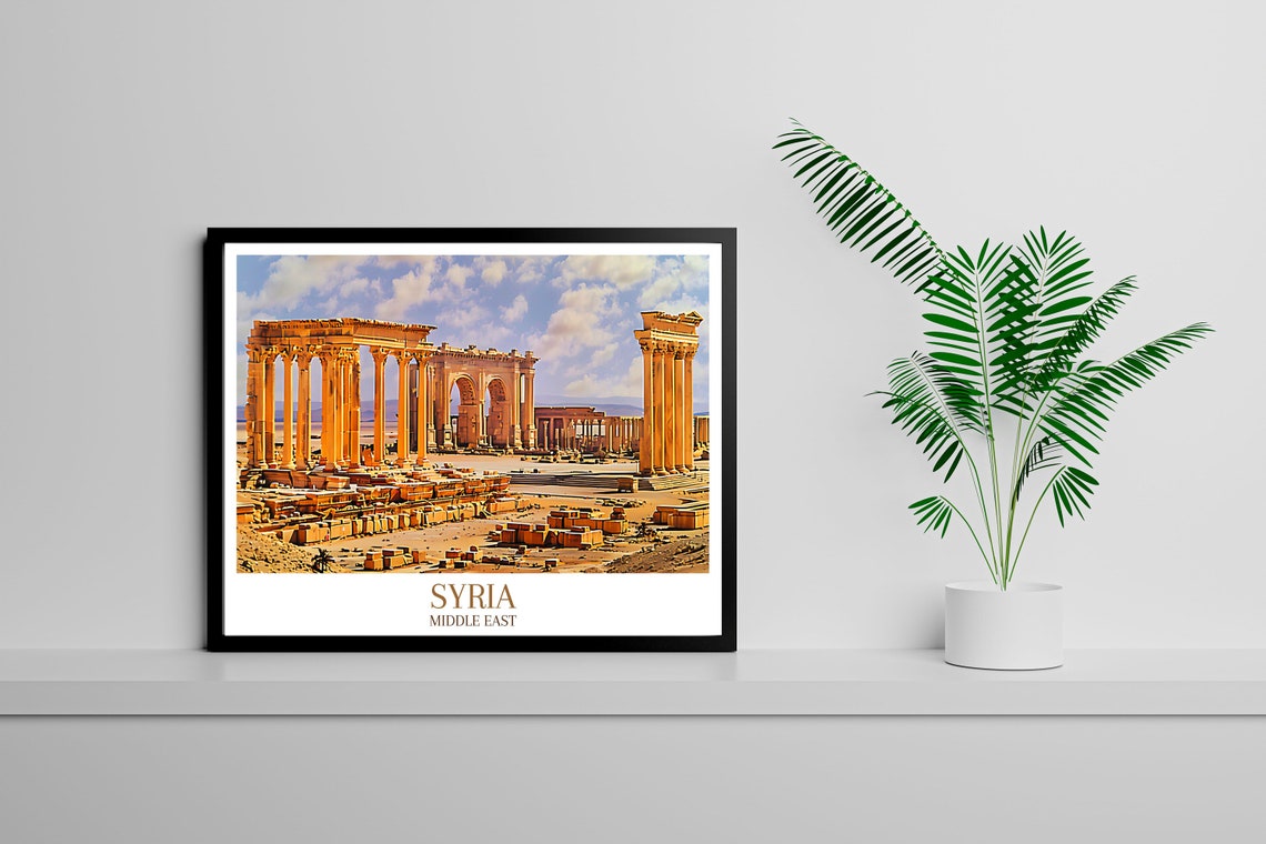Syria Ancient Arches Ruins Amber Desert Stones Travel Poster - Image 4