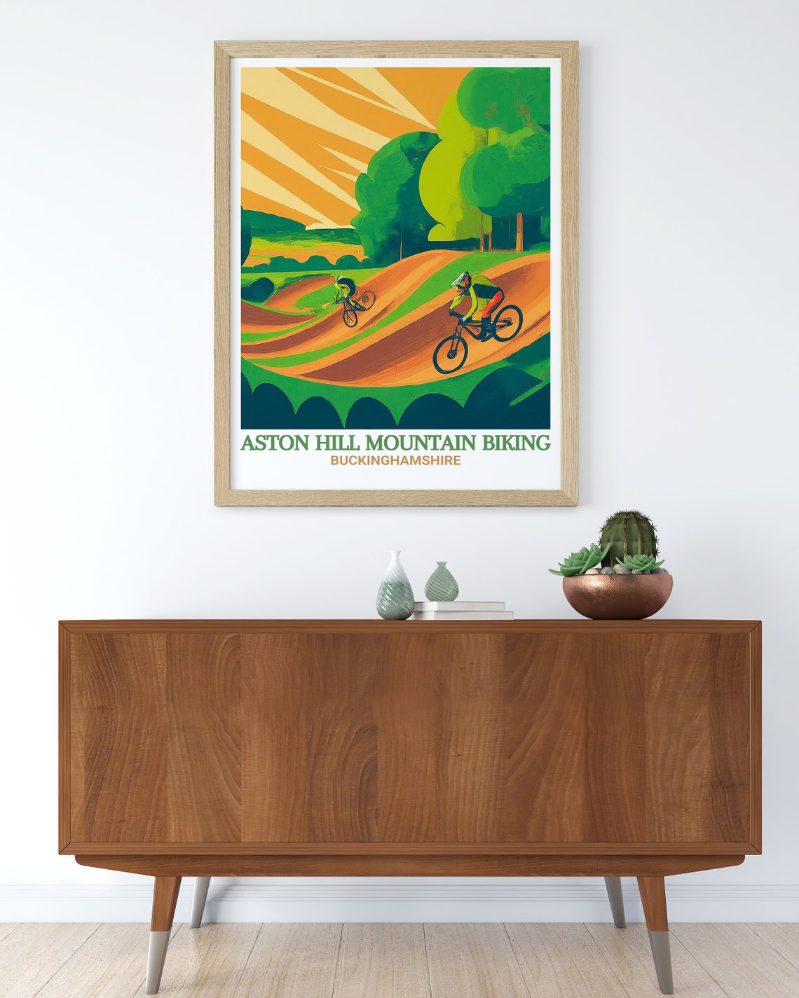 Aston Hill Mountain Biking Two Riders Sunset Flow Trail Poster - Image 2
