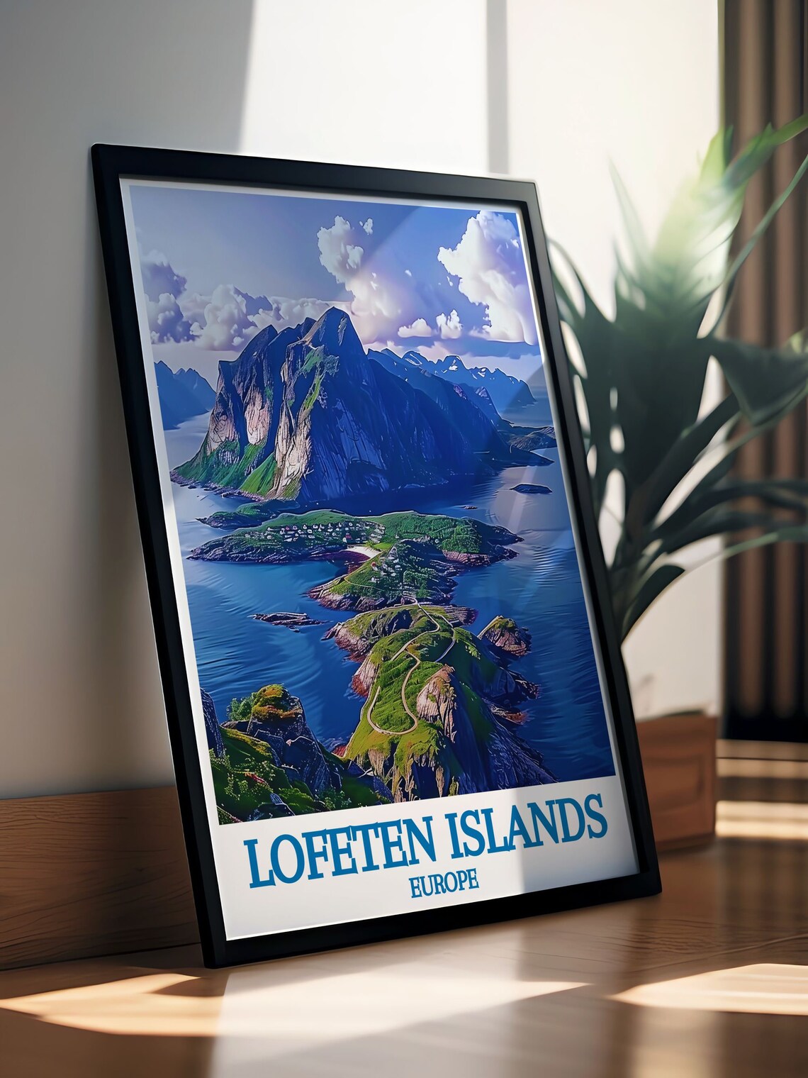 Lofoten Islands Norway Aerial Mountain Peaks Fjords Travel Poster - Image 2