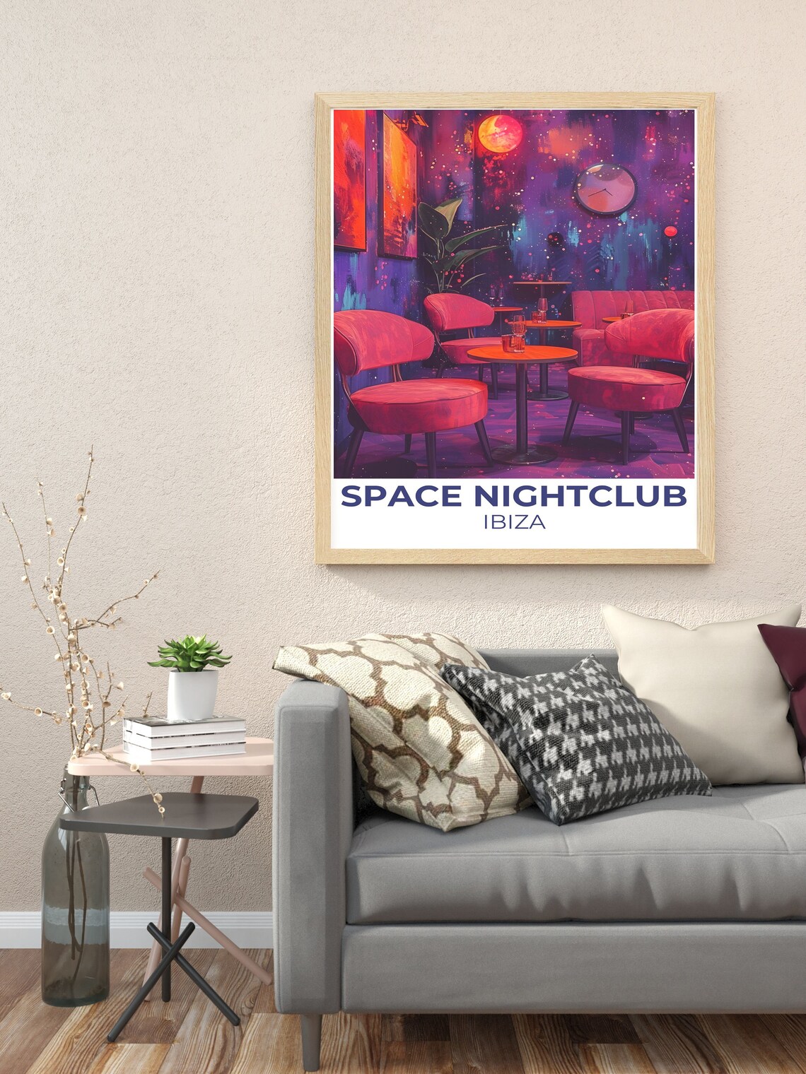 Space Nightclub Ibiza Neon Lounge Interior Music Venue Travel Poster - Image 2
