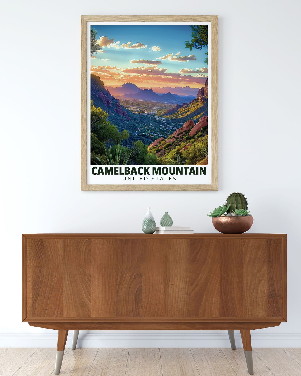 Camelback Mountain Arizona Desert Sunset over the Valley View Poster - Image 2
