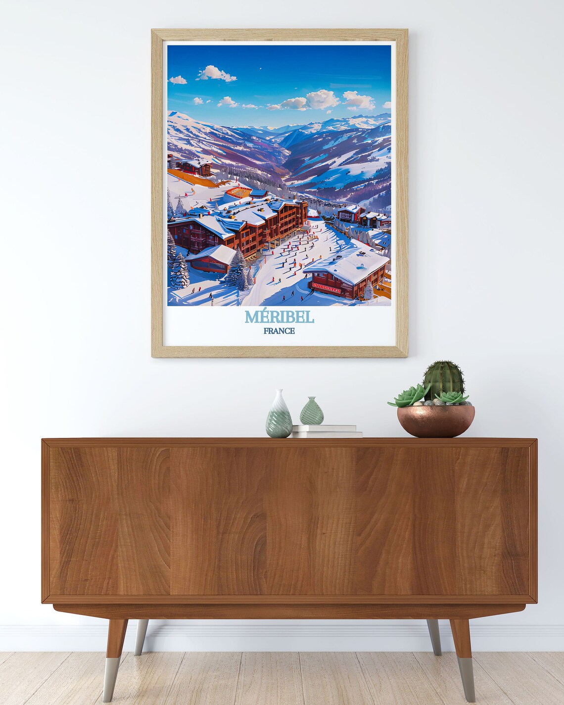 Meribel France Ski Resort Snowy Alpine Village Slopes Poster - Image 2