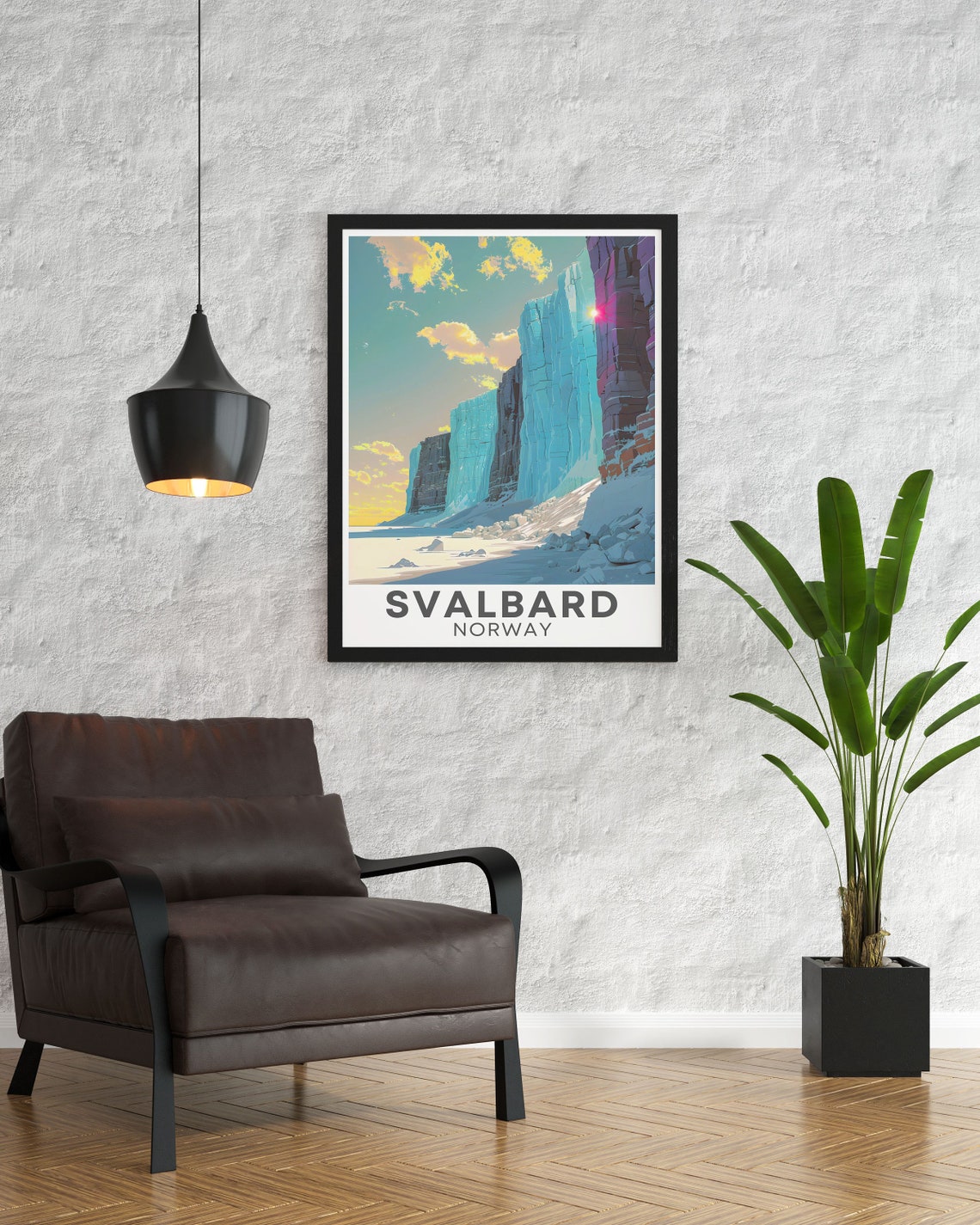 Svalbard Norway Glacier Walls Golden Hour Sunset View Poster - Image 3