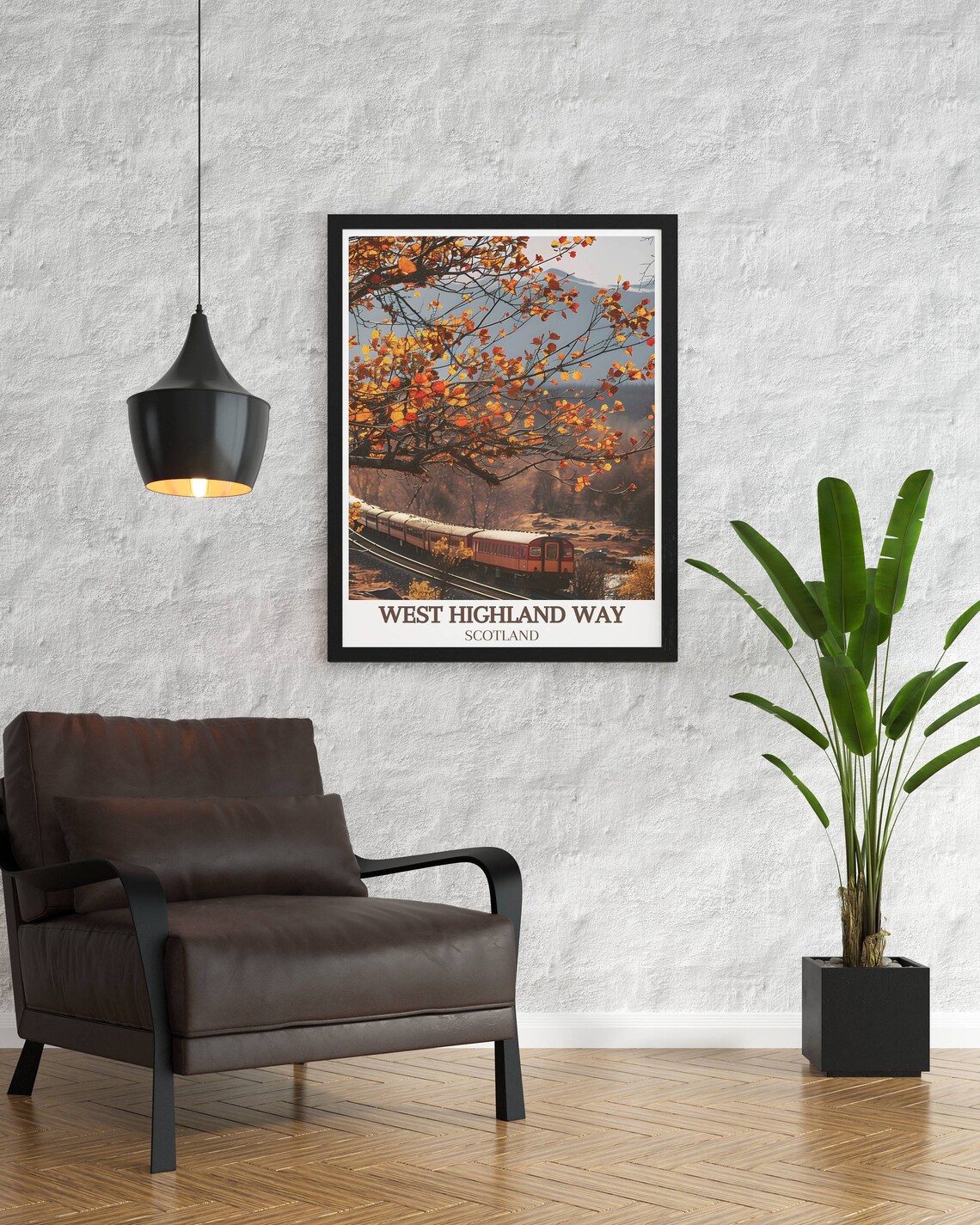 West Highland Way Scotland Autumn Railway Golden Leaves Poster - Image 2