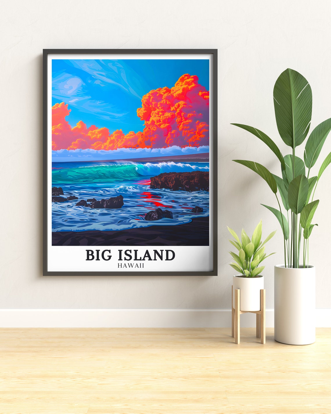 Big Island Wall Art Volcanoes National Park Kilauea Caldron Travel Poster Big Island Travel Poster Hawaii Travel Print - Image 3