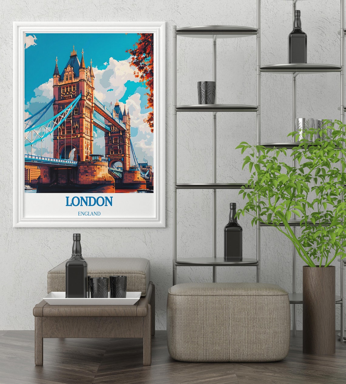 London England Tower Bridge River Thames Bright Daytime Poster - Image 3