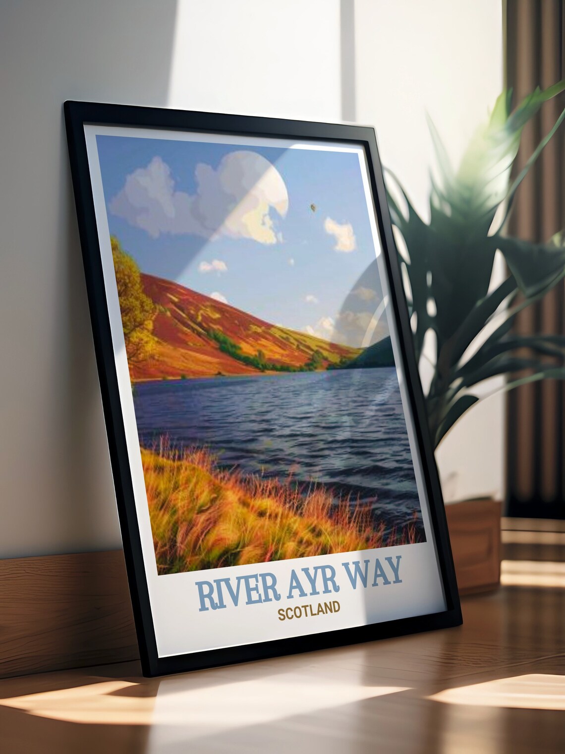 River Ayr Way Glenbuck Loch Autumn Hillside Scotland Travel Poster - Image 3
