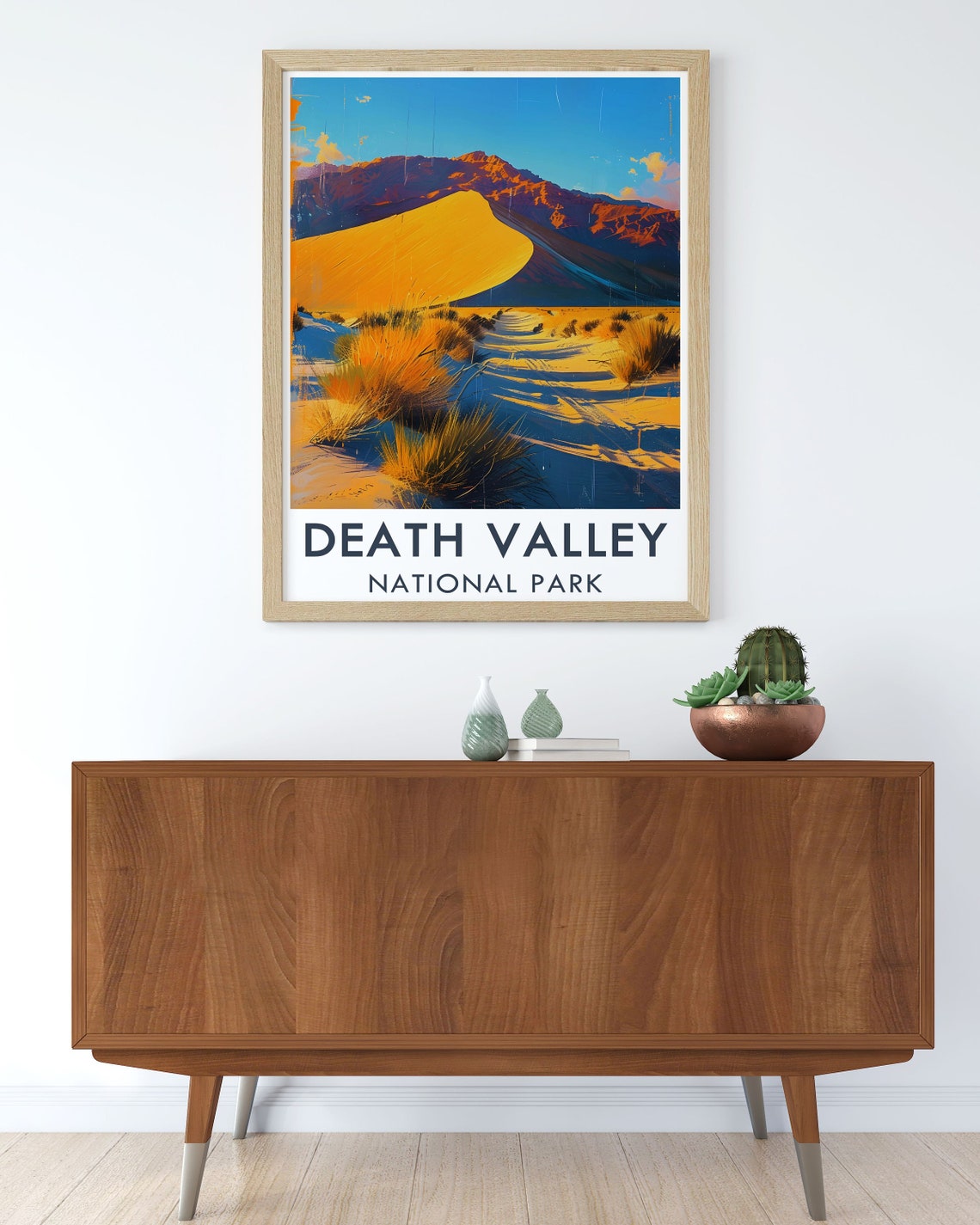 Death Valley National Park Golden Dune Poster with Mountains - Image 2