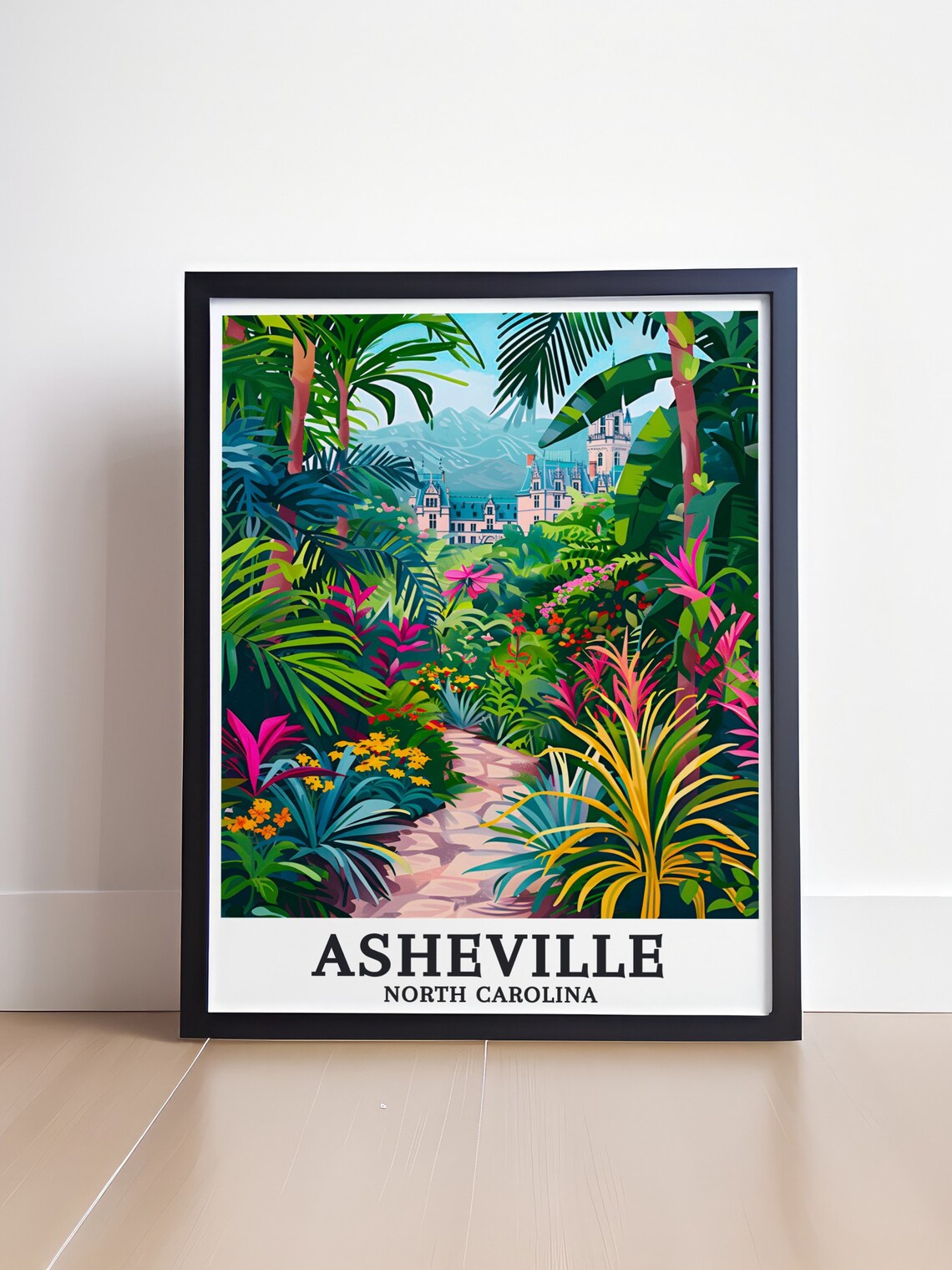 Asheville Biltmore Estate Garden North Carolina Travel Poster - Image 4