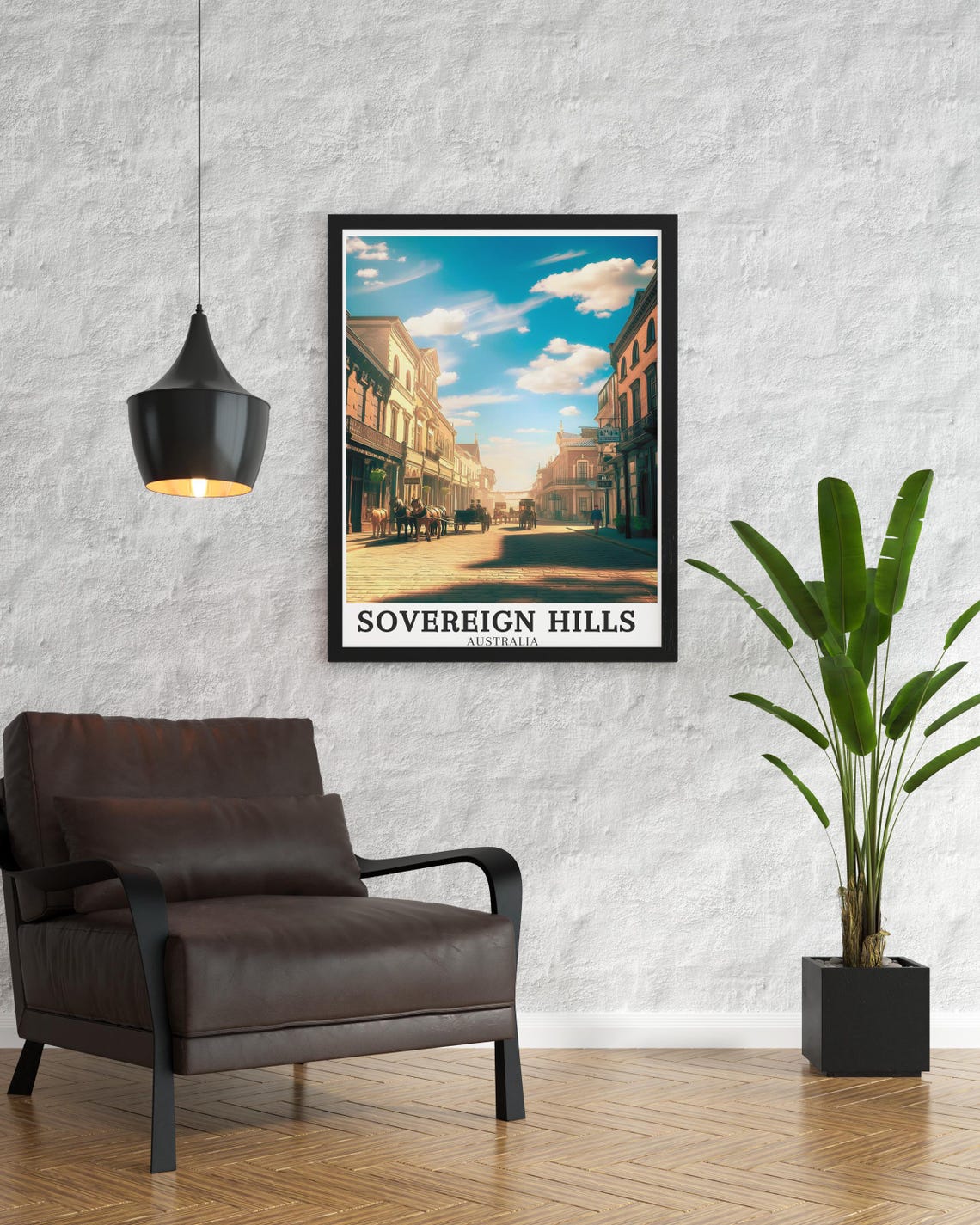 Sovereign Hills Australia Historic Main Street Sunlight Travel Poster - Image 3