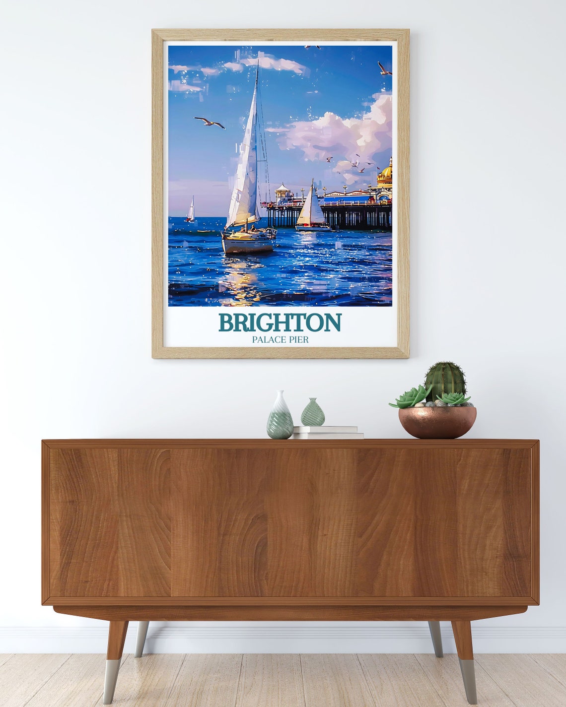 Brighton Sailboats Palace Pier Sailing Regatta England Poster - Image 2