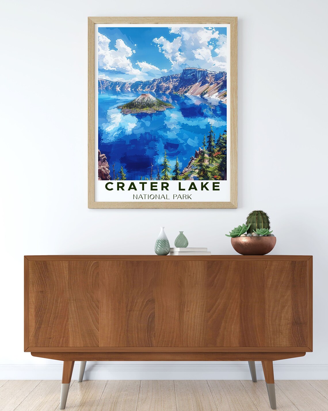 Crater Lake National Park Deep Blue Summer View Travel Poster - Image 2