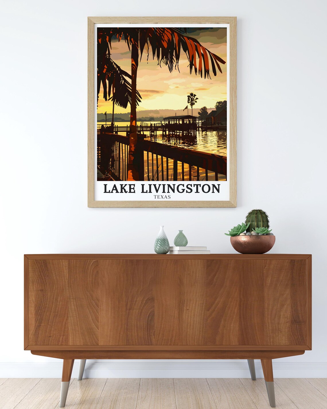 Lake Livingston Poster Print Lake Livingston State Park Art Onalaska Travel Poster Lake Livingston Artwork Texas Home Decor - Image 3