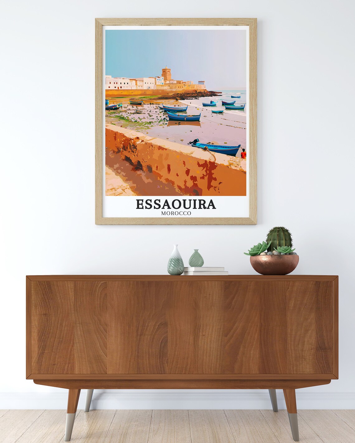 Essaouira Morocco Fishing Harbor Boats Skala Fortress Travel Poster - Image 2