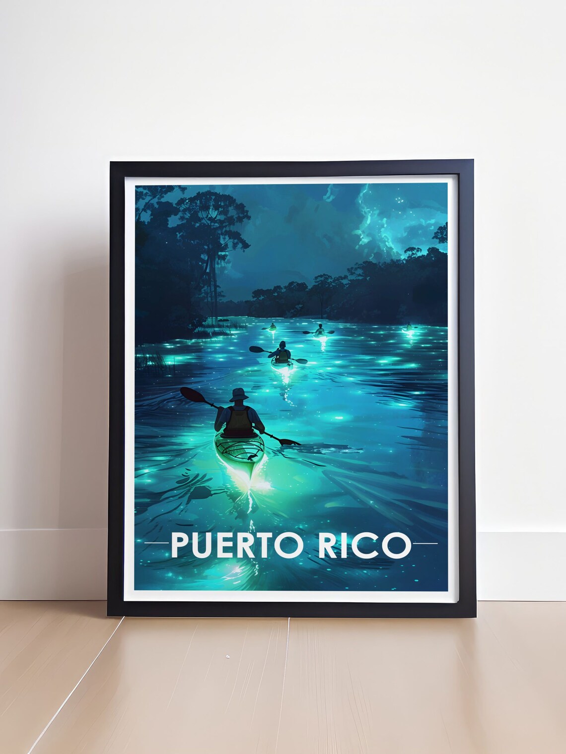 Puerto Rico Bioluminescent Bay Night Kayak Adventure Travel Poster - Image 4