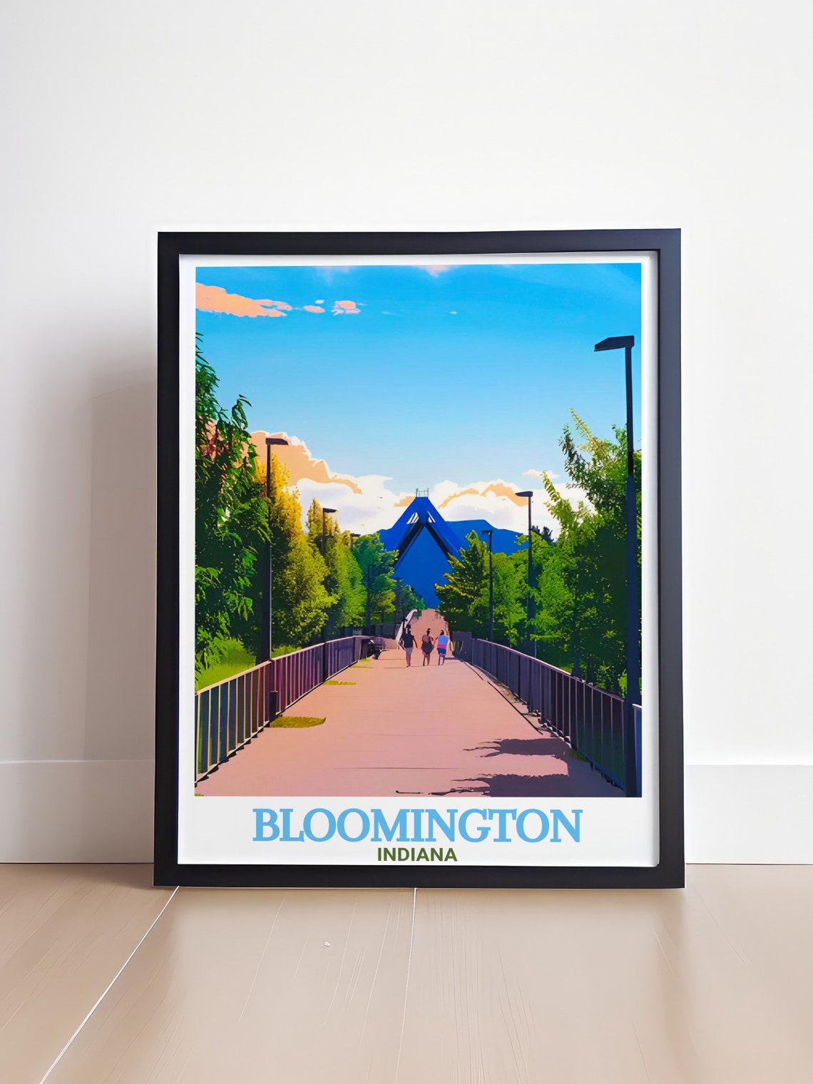 Bloomington Indiana B Line Trail Pedestrian Bridge Travel Poster - Image 4