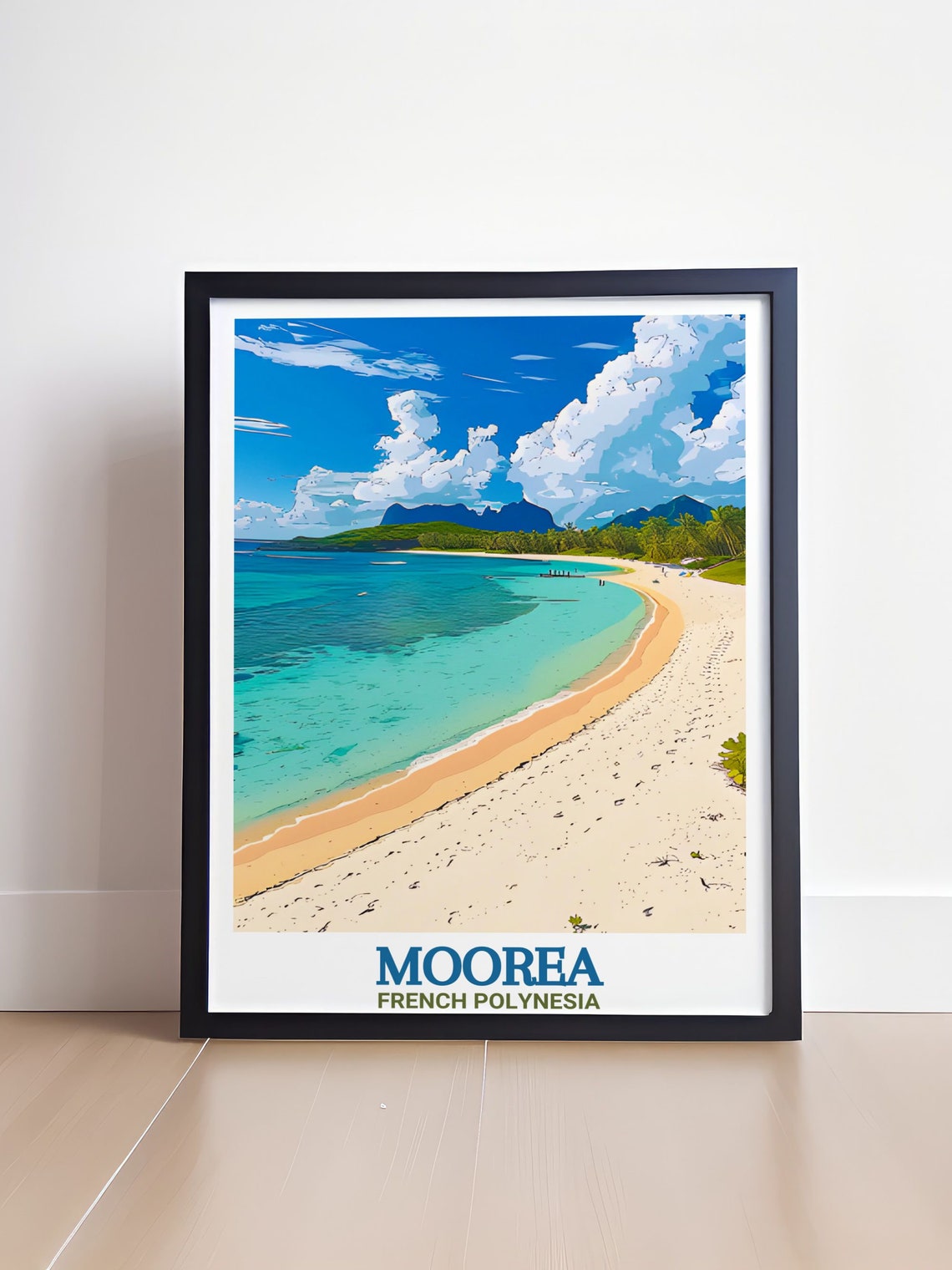 Moorea Temae Beach White Sand Turquoise Lagoon Tropical Travel Poster - Image 4