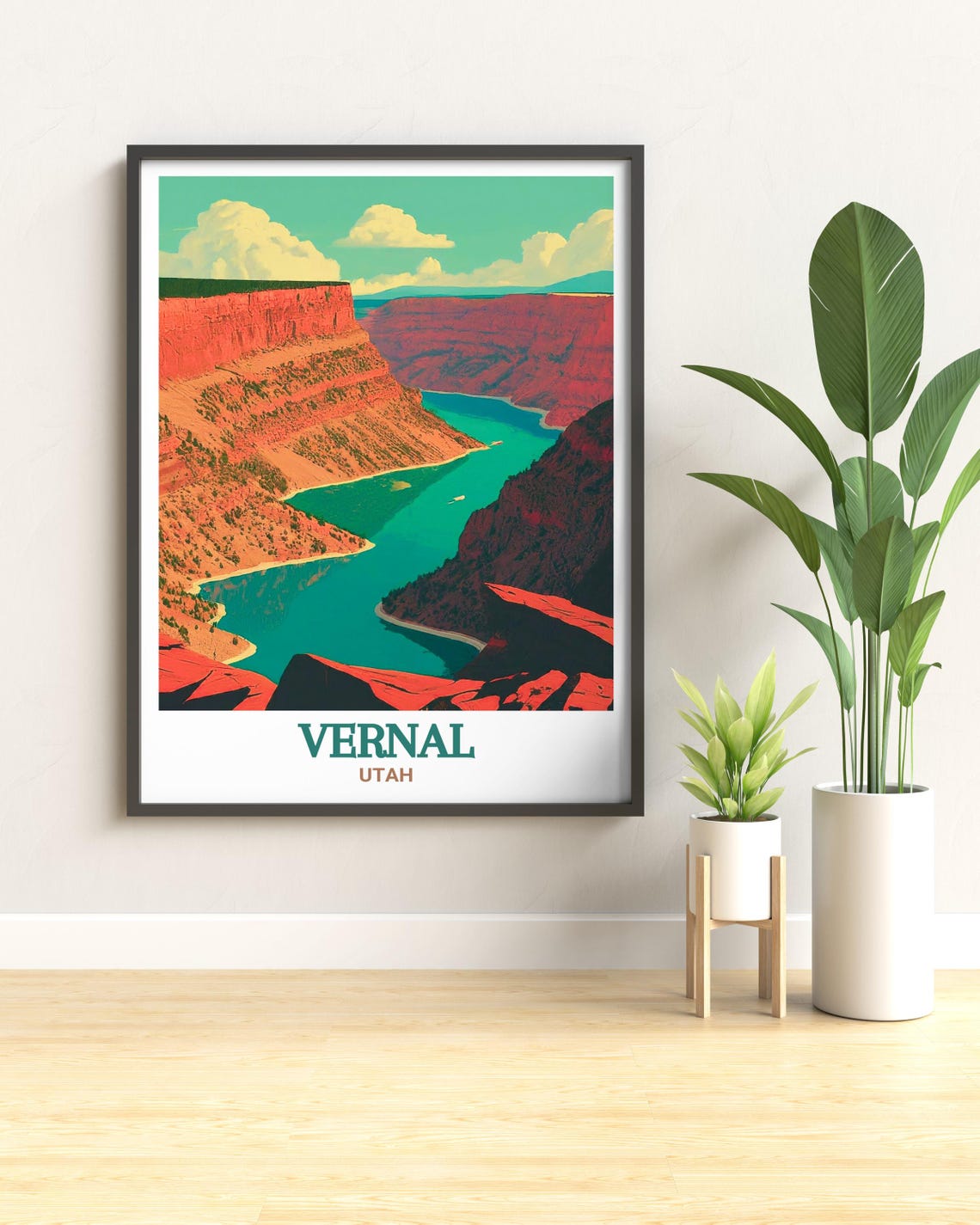 Vernal Utah Flaming Gorge River Sunset Landscape Travel Poster - Image 2