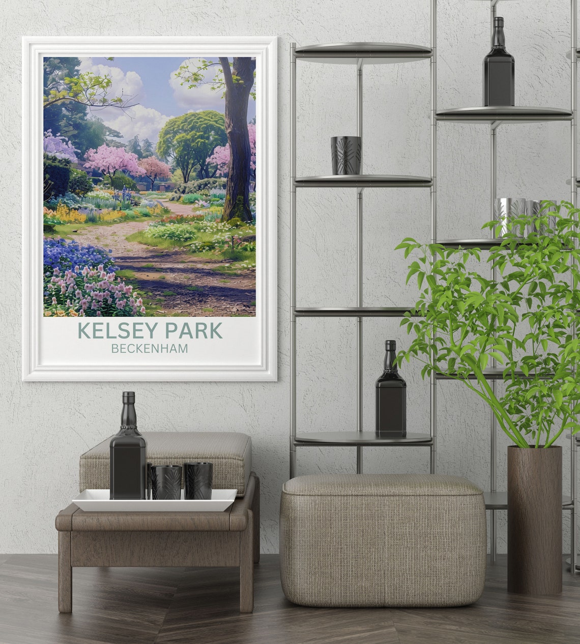 Kelsey Park Beckenham Spring Blossom Garden Path London Park Poster - Image 2
