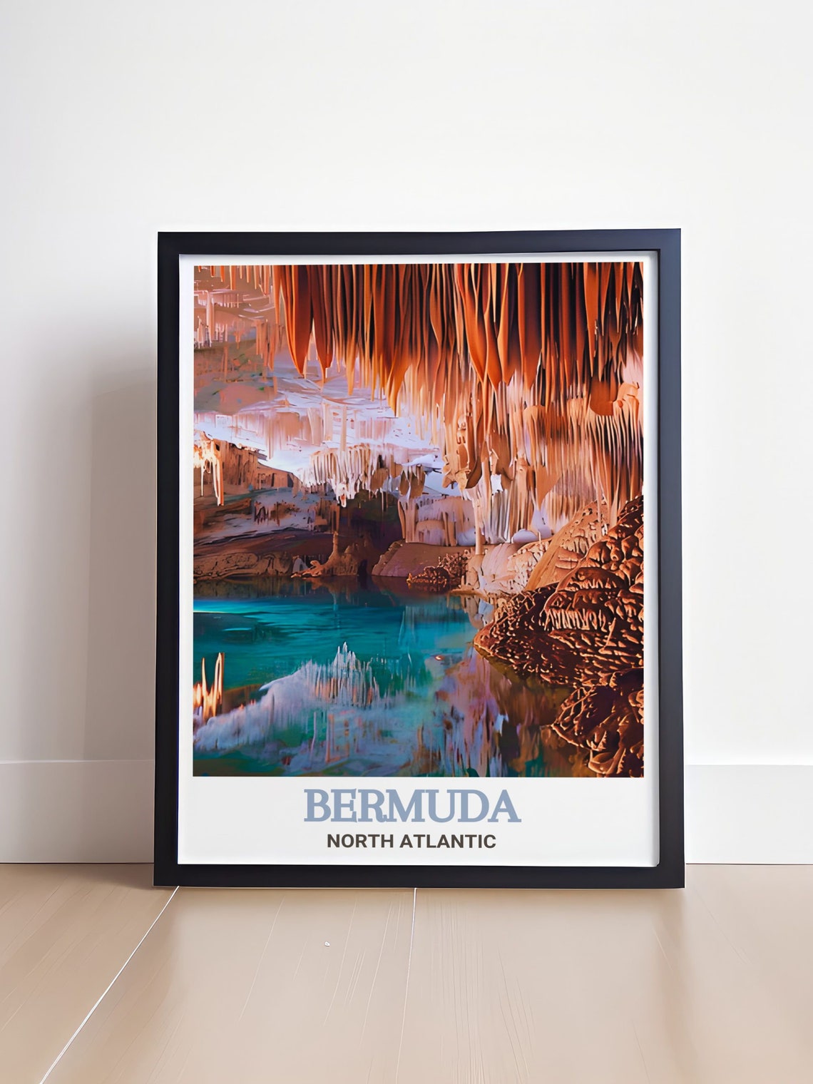 Bermuda Crystal Cave Stalactites Over Underground Pool Poster - Image 4