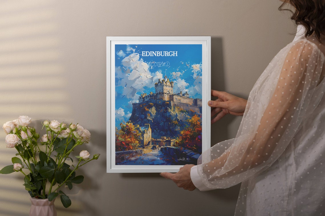 Edinburgh Castle Scotland Impressionist Painting Travel Poster - Image 4