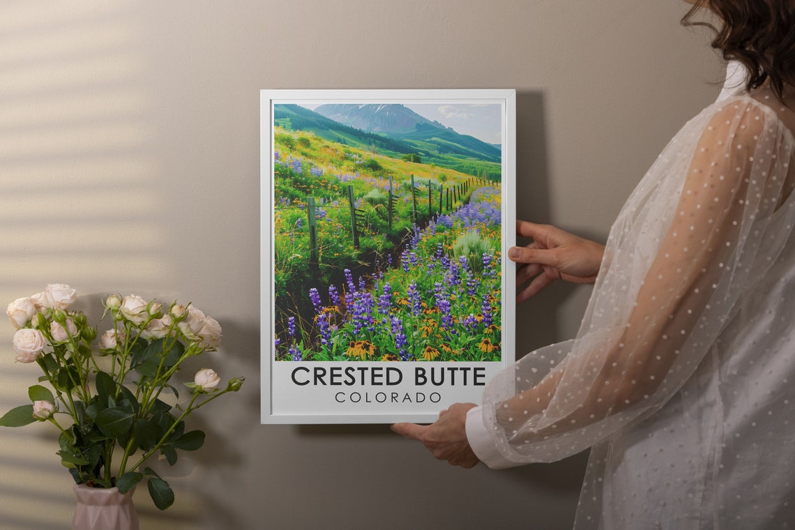 Crested Butte Colorado Wildflower Meadow Mountain Trail Poster - Image 2