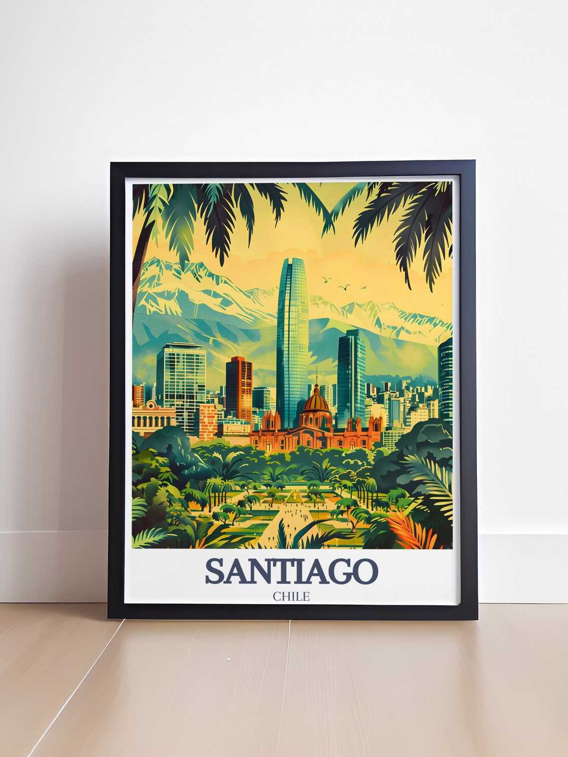 Santiago Chile Costanera Tower Andes Mountain Skyline City Poster - Image 4
