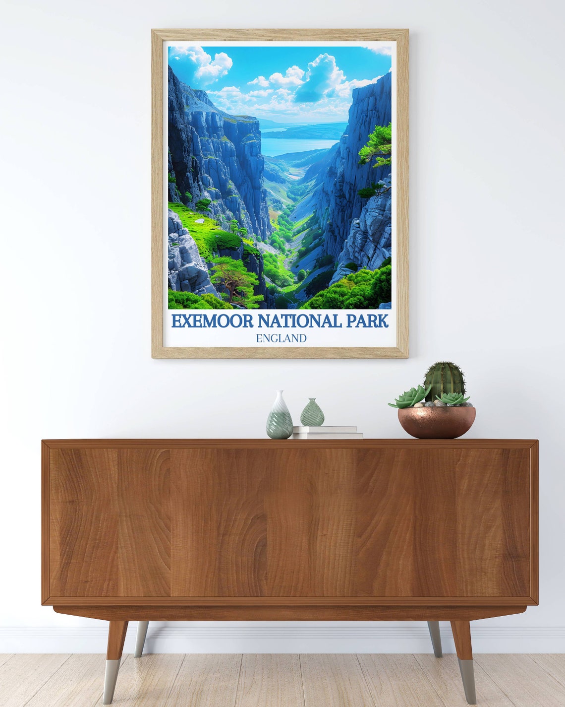 Exmoor National Park Valley of the Rocks Dramatic Gorge View Poster - Image 3