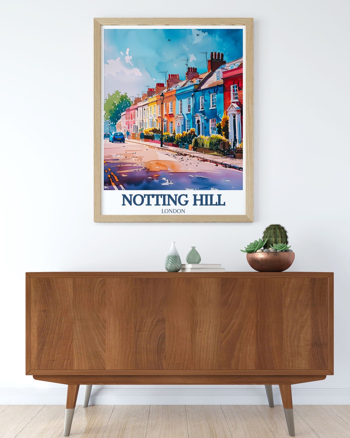 Notting Hill Travel Print Portobello Road Market And St Peters Church Art Notting Hill Decor And Portobello Road Market Gifts - Image 3
