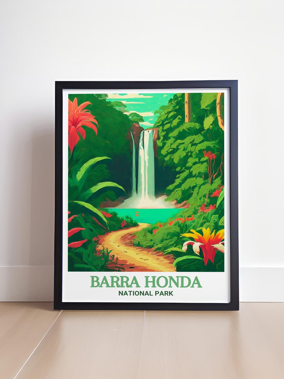 Barra Honda National Park Costa Rica Jungle Waterfall Poster - Image 4