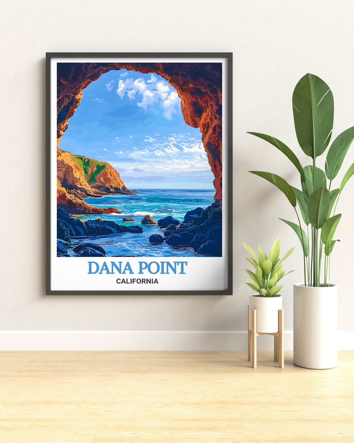 Dana Point California Sea Cave Arch Opening to Ocean Cliffs Poster - Image 3