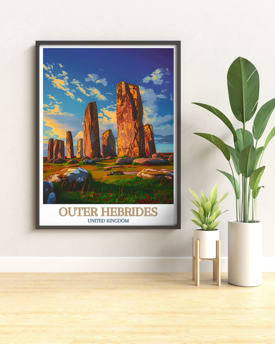 Outer Hebrides Callanish Standing Stones Golden Sunset Glow Poster - Image 2
